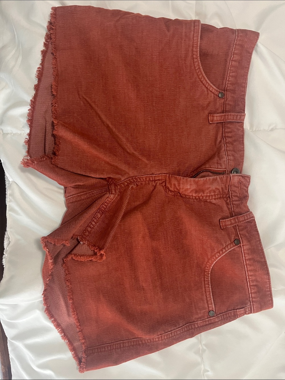 Carve Designs Rust Red Frayed Hem Jean Shorts
